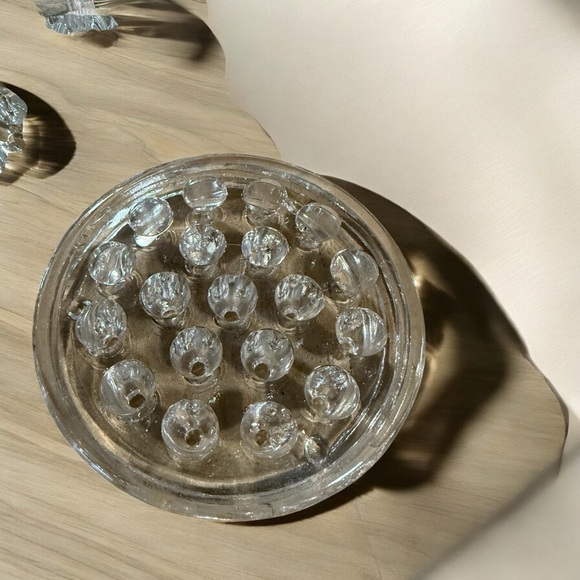 Vintage Glass Flower Frogs Set of 3 Clear Floral Vase Inserts - Picture 4 of 6